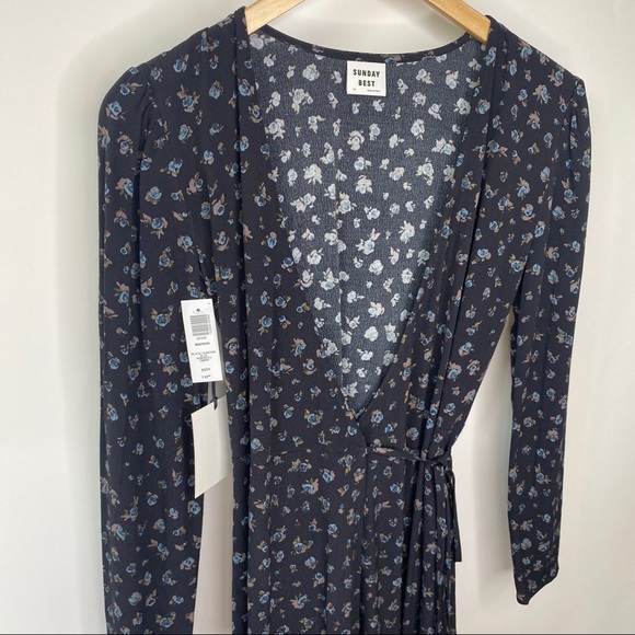Aritzia Marion Mini Floral Wrap Dress XS - Picture 7 of 10